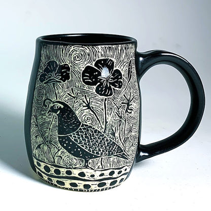 Woodcut Mug - Hail the Quail