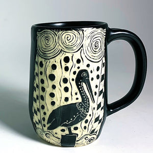 Woodcut Mug - Pelican and Pattern