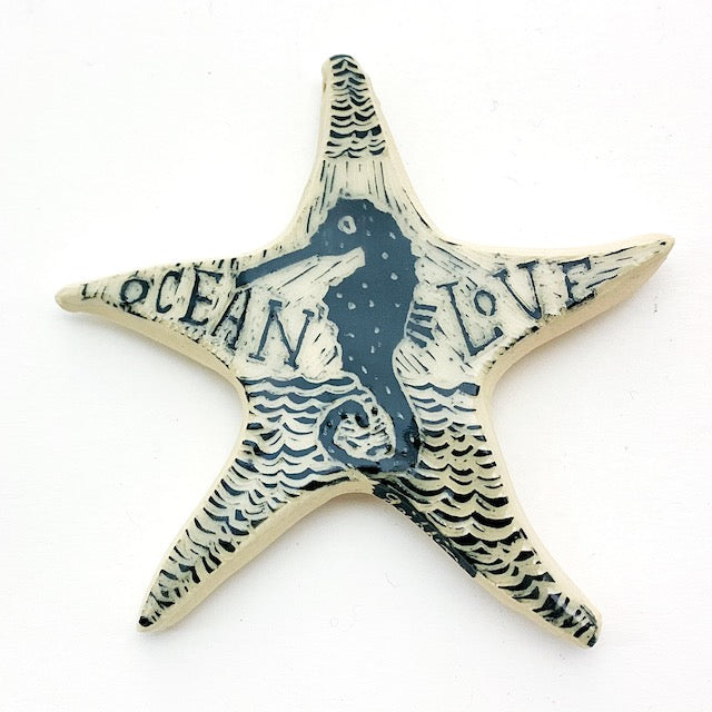 Sea Star Ornament - Ocean Love - Sea Horse in the Waves