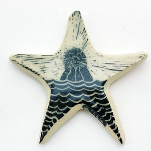 Sea Star Ornament - Otter in Waves