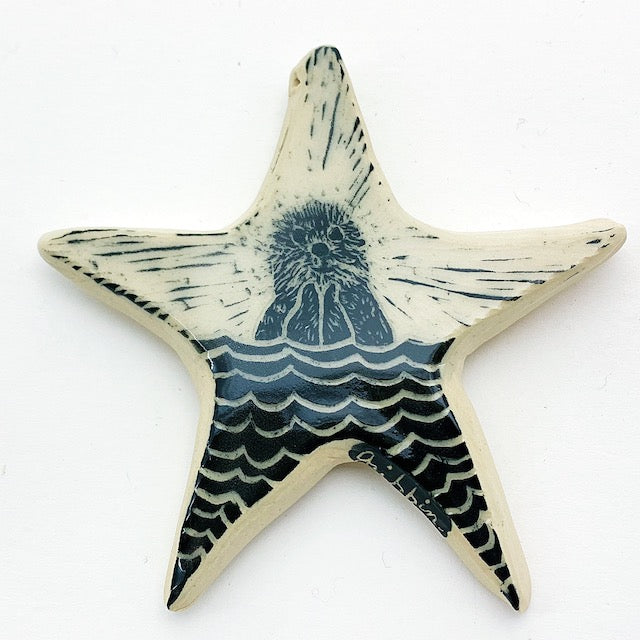 Sea Star Ornament - Otter in Waves