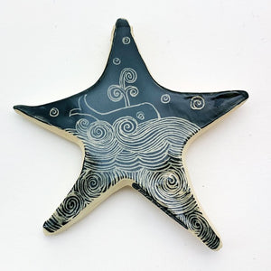 Sea Star Ornament - Whale and Waves