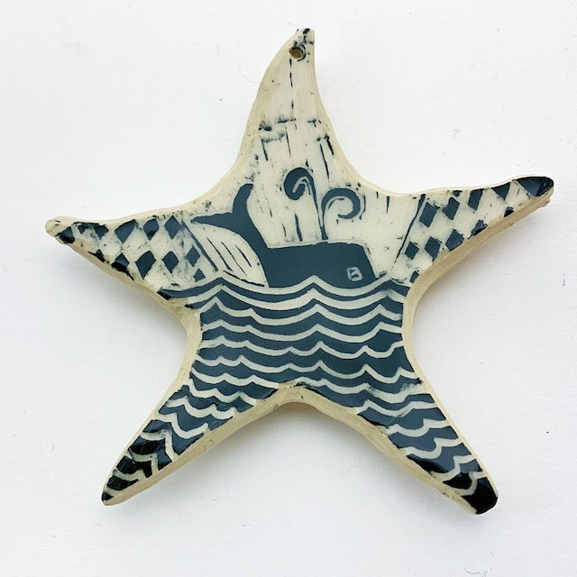 Sea Star Ornament - Whale Spouting